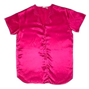 Honors intimates buttoned short sleeve sleep shirt